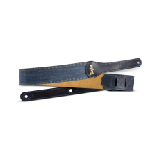 Taylor Blue Denim 2" Guitar Strap Gold Logo