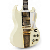 Gibson Custom 1963 Les Paul SG Custom Reissue 3-Pickup w/ Maestro Vibrola VOS Classic White