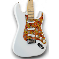 Fender Player Strat MN SSS Polar White met custom pickguard