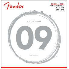 Fender Original 150 Guitar Strings, Pure Nickel Wound, Ball End, 150L .009-.042 (6)