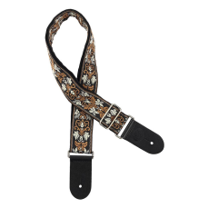 Gaucho gitaarband 2” jacquard weave, leather slips, multi colors, 194-03