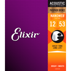 Elixir 16052 Nanoweb PBronze Light 12-53