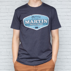 Martin & Co Shirt Retro Americas Guitar Navy Large