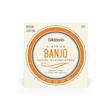 D'Addario EJ61 Nickel Plated Steel Banjo Snaren 5-Snarig (10-23)