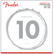 Fender Original 150 Guitar Strings, Pure Nickel Wound, Ball End, 150R .010-.046 (6)