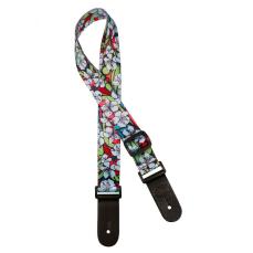 Gaucho Ukulele strap with blue flowers BU