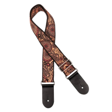 Gaucho Guitarstrap, 2” jacquard weave, multi colours oranje