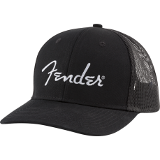 Fender Silver Logo Snapback TruckerCap Black