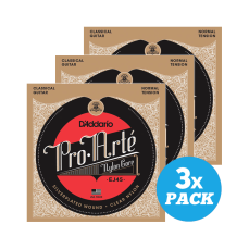 D'Addario EJ45 3-Pack Silverplated Wound Clear Nylon Normal Tension