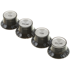 Gibson Top Hat Knobs w/ Silver Metal Insert (Black)(4 pcs.)